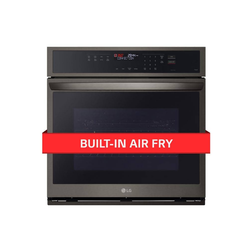 4.7 cu. ft. Smart Single Electric Wall Oven with Fan Convection, Air Fry in PrintProof in Black Stainless Steel