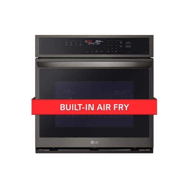 LG 4.7 cu. ft. Smart Single Electric Wall Oven with Fan Convection, Air Fry in PrintProof in Black Stainless Steel