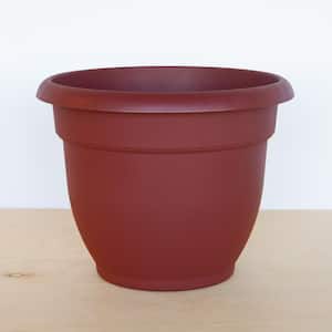 Ariana 11 in. Burnt Red Plastic Self-Watering Planter