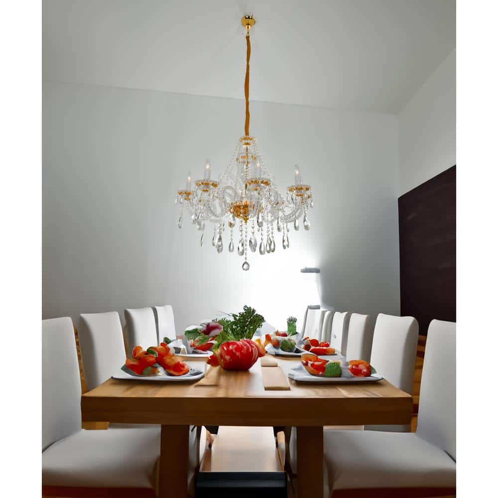 Opulent Gold and Crystal Tiered Empire Chandelier