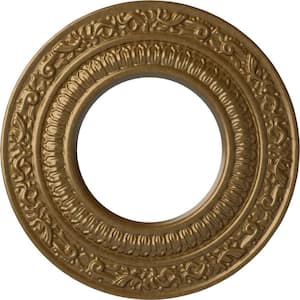 1/2 in. x 8-1/8 in. x 8-1/8 in. Polyurethane Andrea Ceiling Medallion, Pale Gold