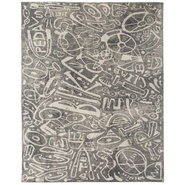 Sportsglyphs Ivory 6 ft. x 8 ft. Area Rug