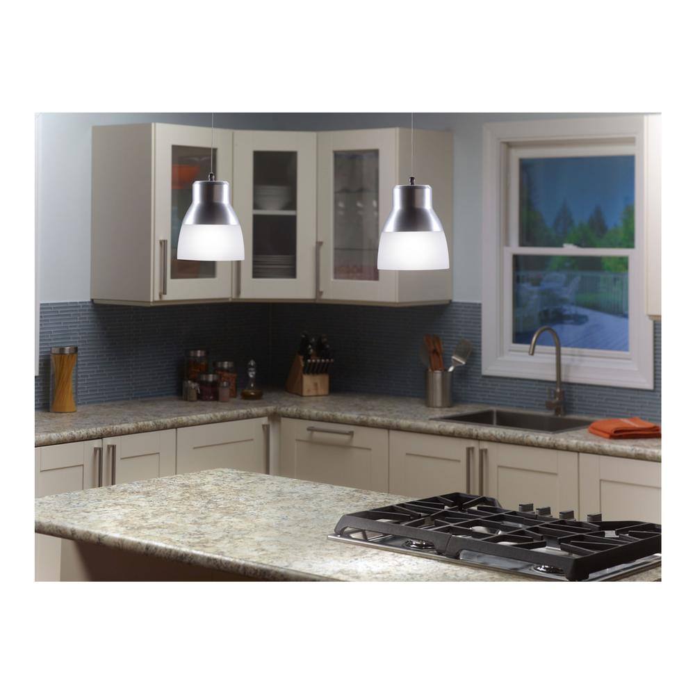 Brushed Nickel Mini Glass LED Pendant Light