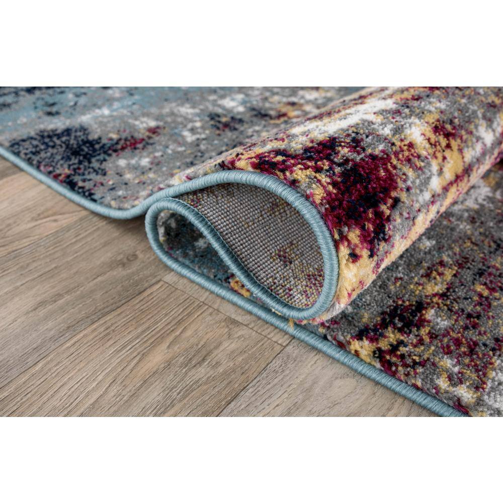 Multi Abstract Watercolor Polypropylene Area Rug 2' x 3'