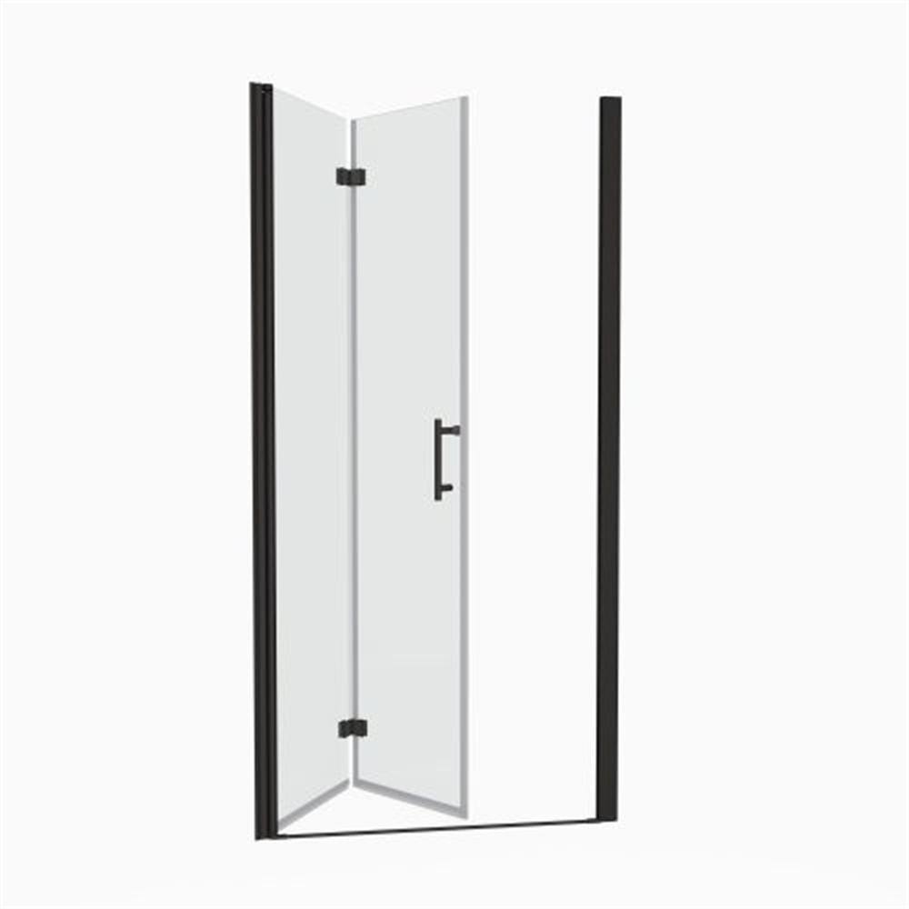 32 in. - 33.38 in. W x 72 in. H Bi-Fold Semi-Frameless Shower Door in Black