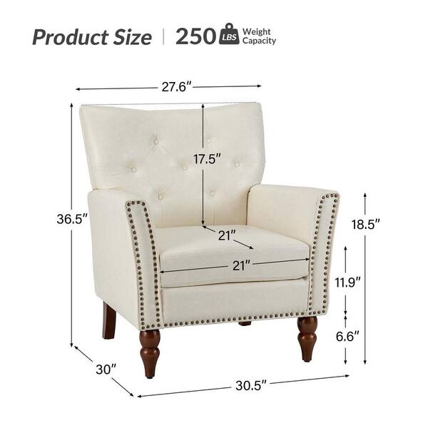 Ivory leather armchair hot sale