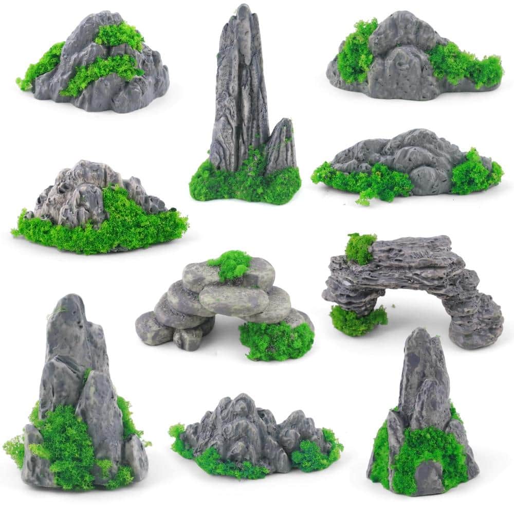 0.2 in. Mini Diorama Rocks Realistic Moss Multicolor 10-Piece price history on PriceWatchPro
