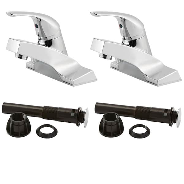 Pfister Pfirst Series 4 in. Centerset Single Handle Bathroom Faucet Combo Kit in Polished Chrome