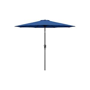 Outdoor Market Table Patio Umbrella with Button Tilt, Crank and 8 Sturdy Ribs for Garden, Deck, Lawn, Backyard and Pool