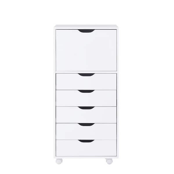 HOMESTOCK White 6 Drawer Dresser Tall Dressers for Bedroom Kids