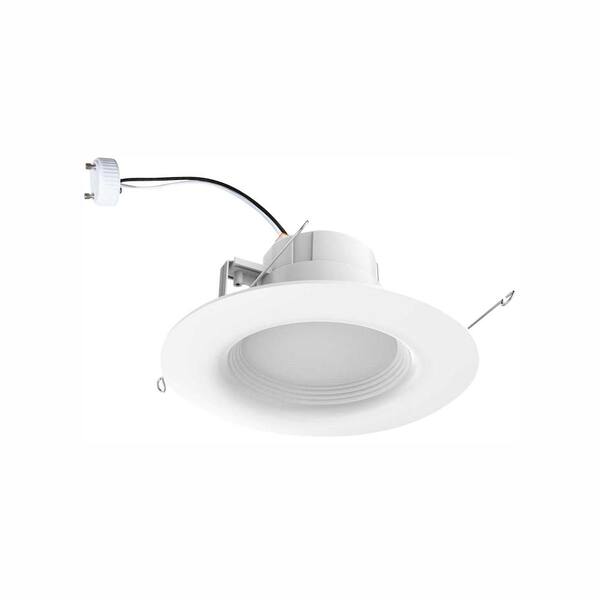 White Integrated LED Recessed Trim EcoSmart 65-Watt Equivalent ...