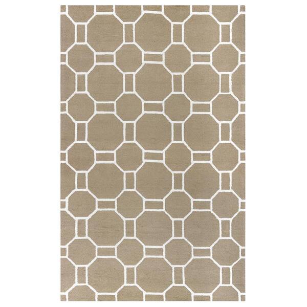 Rizzy Home Azzura Hill Beige Geometric 8 ft. x 10 ft. Indoor/Outdoor Area Rug