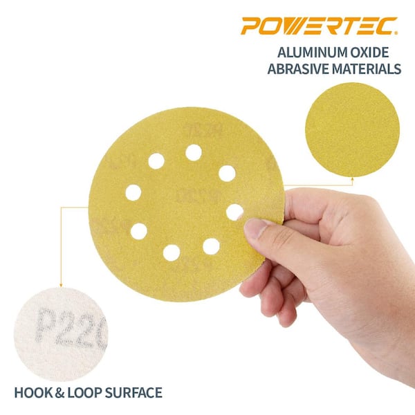 Porter Cable 725500650  5" 60 Grit Stick on Discs Pack of Fifty Brand New 
