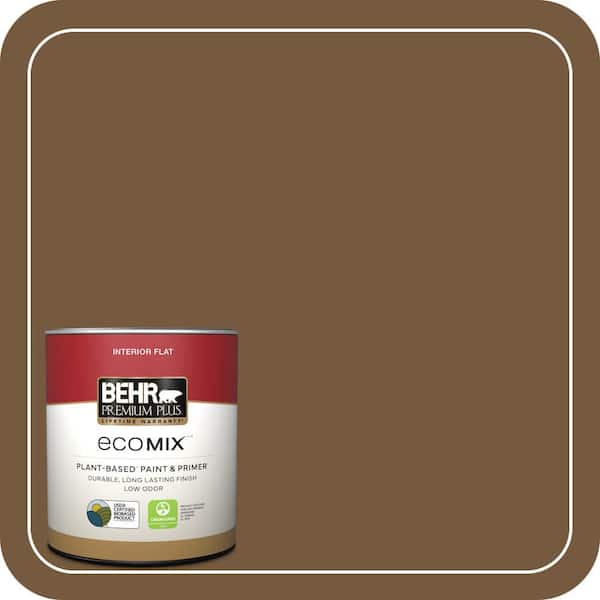 1 qt. #290F-7 Wooden Cabin Flat EcoMix Plant-Based Interior Paint & Primer