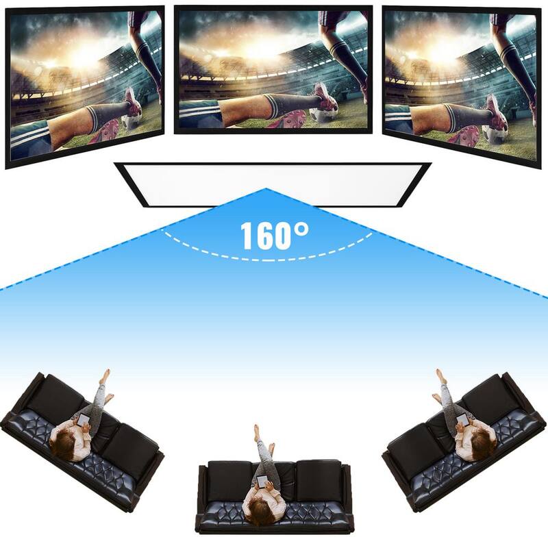 Projector Screen Fixed Frame 100 in. 16:9 4K HD Movie Screen with Aluminum Frame Projection Screen Wall Mounted