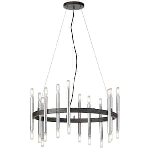 Derry 24-Light Matte Black Chandelier