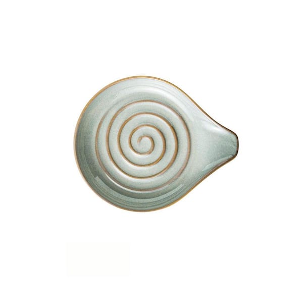 Ceramic Spoon Rest, 5 in. Large Spoon Holder, Stove Top Utensil Rest for Kitchen Utensils, Ladle, Spatula, Tongs, Gray