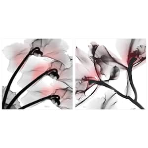 "Coral Luster 1 and 2" Unframed Free Floating Tempered Glass Panel Diptych Wall Art Print 24 in. x 24 in.