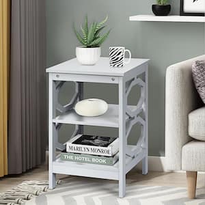 3-tier Nightstand Sofa Side End Accent Table Storage Display Shelf Grey