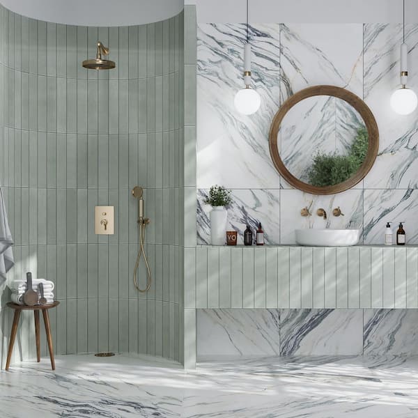 Cadence 3 in. x 16 in. Matte Sage Green Porcelain Subway Tile (14.21 sq. ft./case) 44-Pack