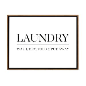 Laundry Wash, Dry, Fold and Put Away by SHD 1-piece Wood Grain Polystyrene Framed Coastal Canvas Wall Art 32 in x 24 in