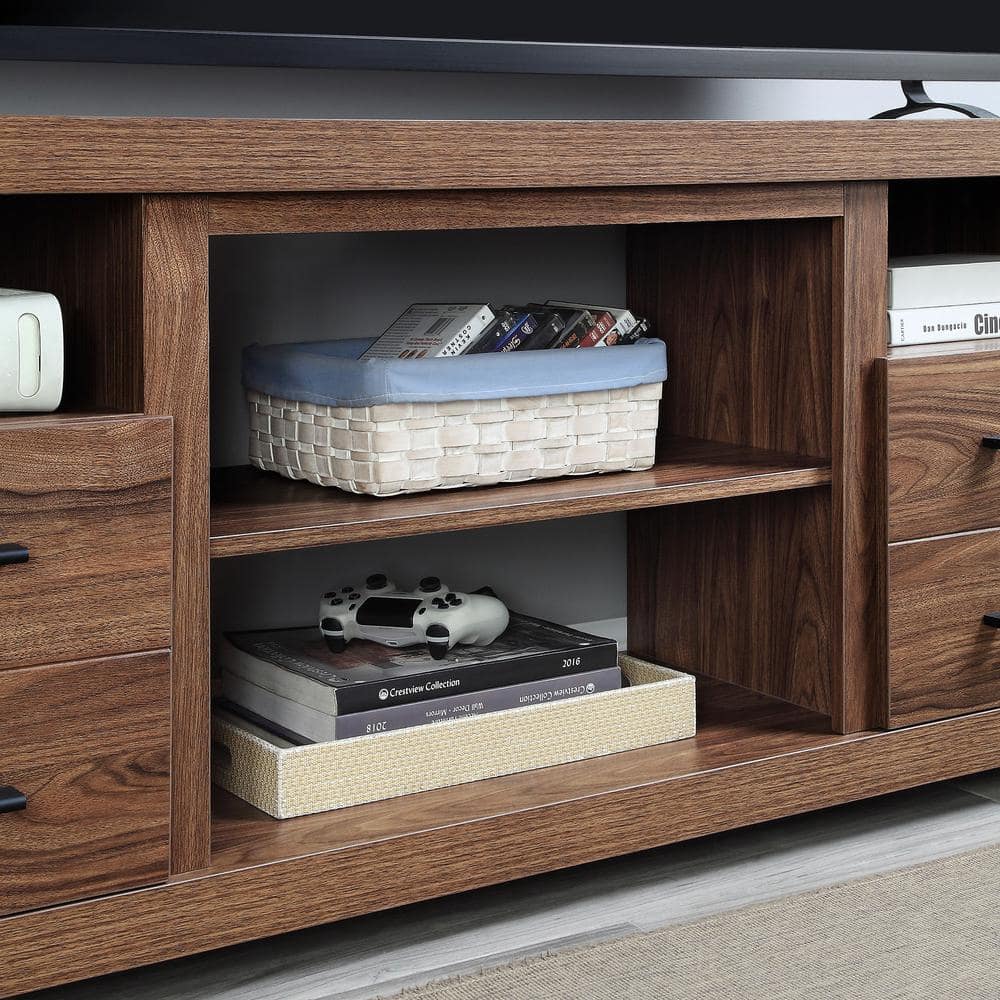 Richmond 60" Brown Wood TV Stand with Drawers and Shelves