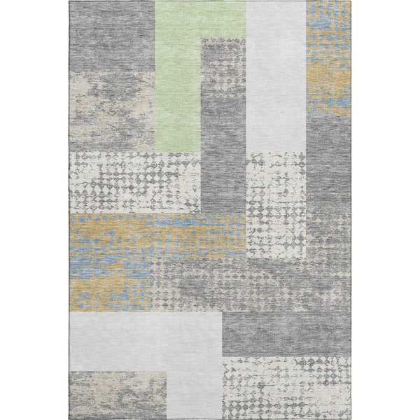 Addison Rugs Mayfield Premium Machine Washable Abstract AMF941 Gray 10 ft. x 14 ft. Area Rug