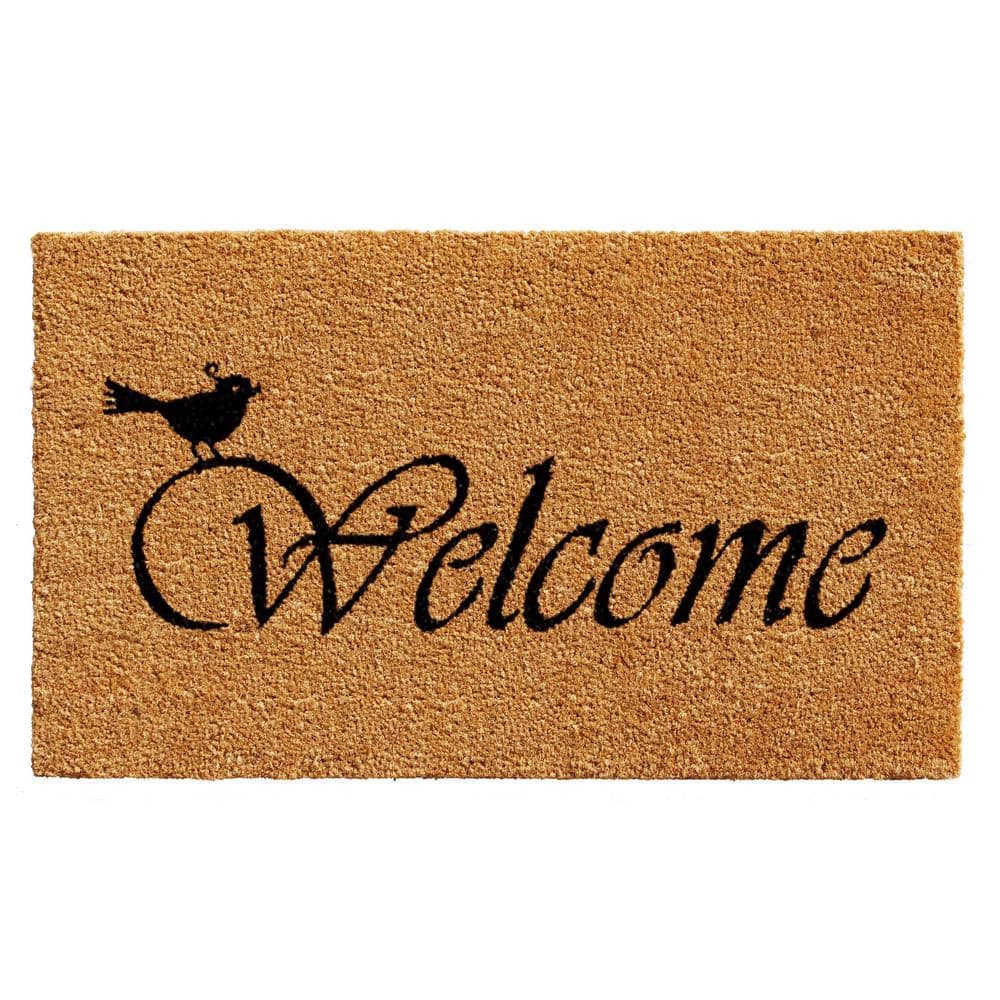 Natural Coir Rectangular Welcome Outdoor Doormat 17" x 29"
