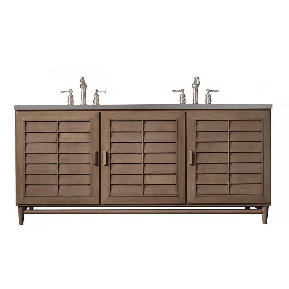 Portland 72 in. W x 23.5 in.D x 34.3 in. H Double Bath Vanity in Whitewashe