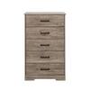 Prepac Rustic Ridge Brown 5-Drawer 18.5 in. D x 27.5 in. W x 43.5 in. H Dresser Chest of Drawers DDBR-1605-1