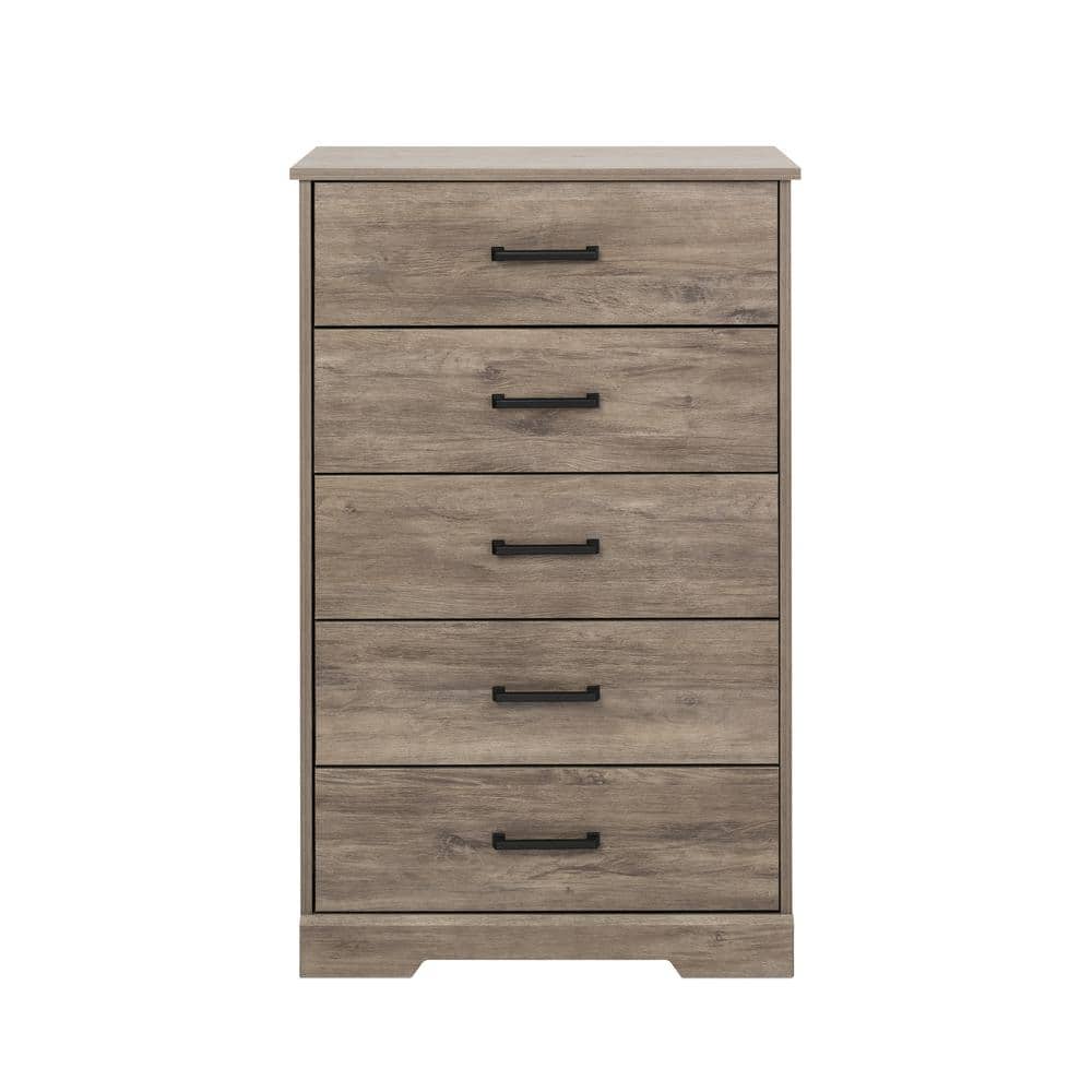 Rustic Brown Farmhouse 5-Drawer Vertical Dresser
