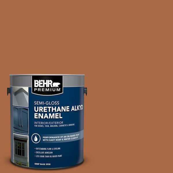 BEHR PREMIUM 1 gal. #PPU3-16 Maple Glaze Urethane Alkyd Semi-Gloss Enamel Interior/Exterior Paint