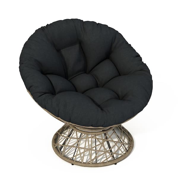Unbranded 40 in. Ergonomic Wicker Papasan Chair-Cloud-Like Thick Cushion, Waterproof and UV-Resistant Fabric, 360° Swivel