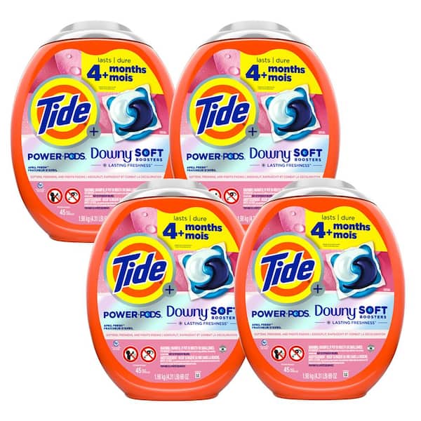 Tide 2 in 1 Power Pods Downy April Fresh with Downy Scent Laundry Detergent Pods, 45-Count, 4-Pack