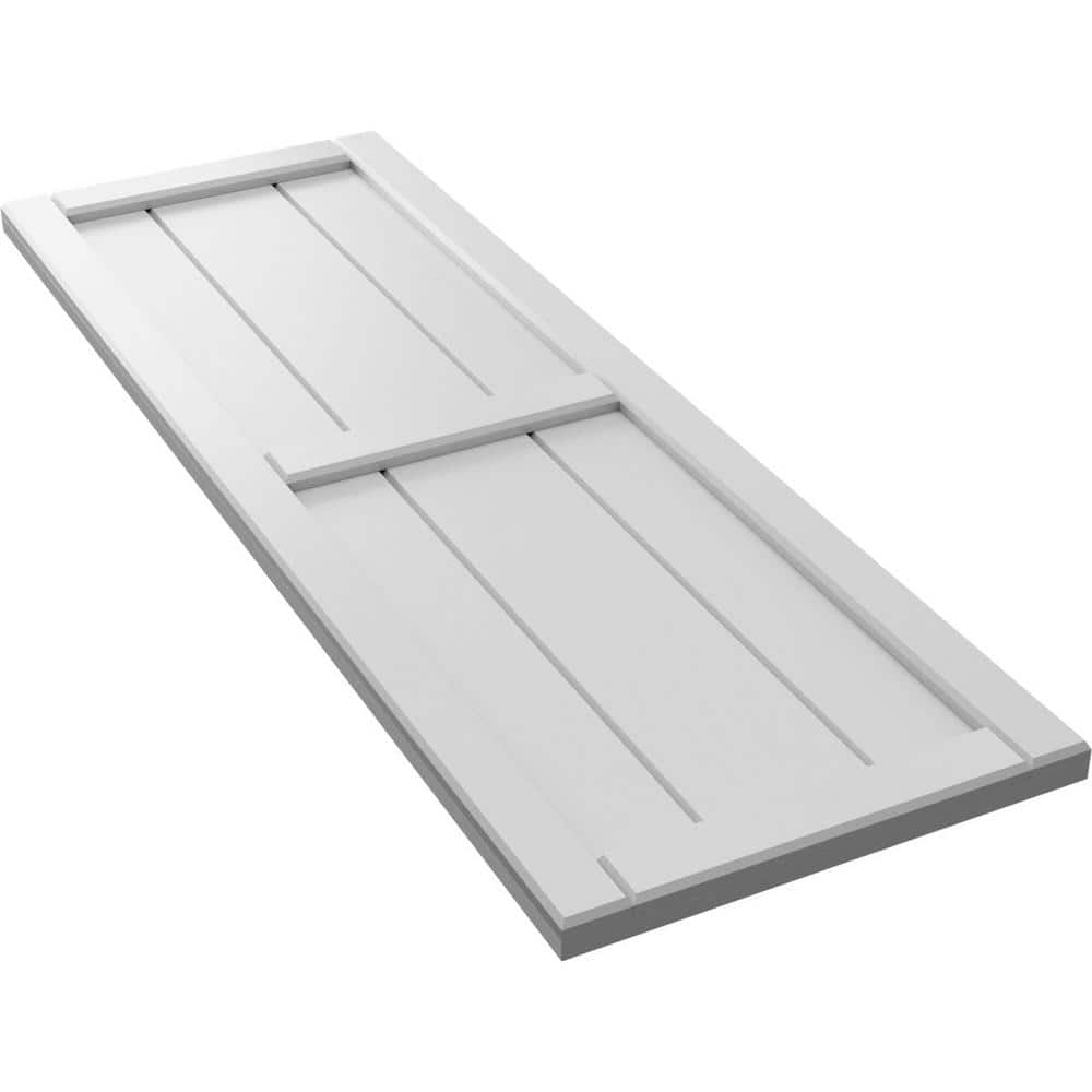 Unfinished White PVC Board-n-Batten Shutters, 16 1/8"W x 80"H