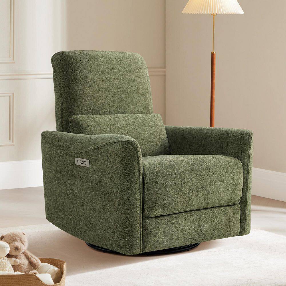 Spruce & Spring Kensie Moss Green Faux Leather Swivel Power
