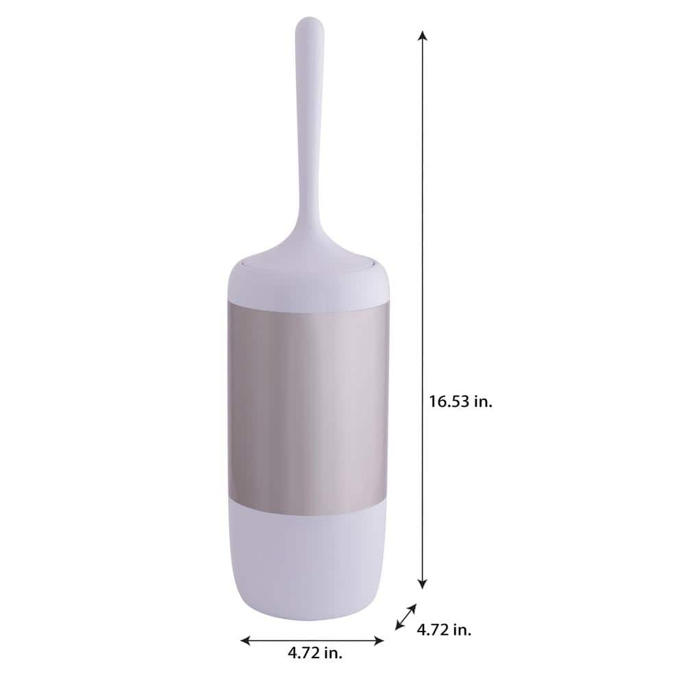 White Matte Stainless Steel Toilet Brush and Holder