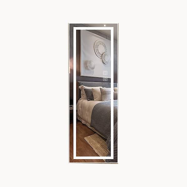 Unbranded 16 in. W x 63 in. H Rectangular Aluminum Framed LED Wall Mount or Floor Standing Dimmable Bathroom Vanity Mirror