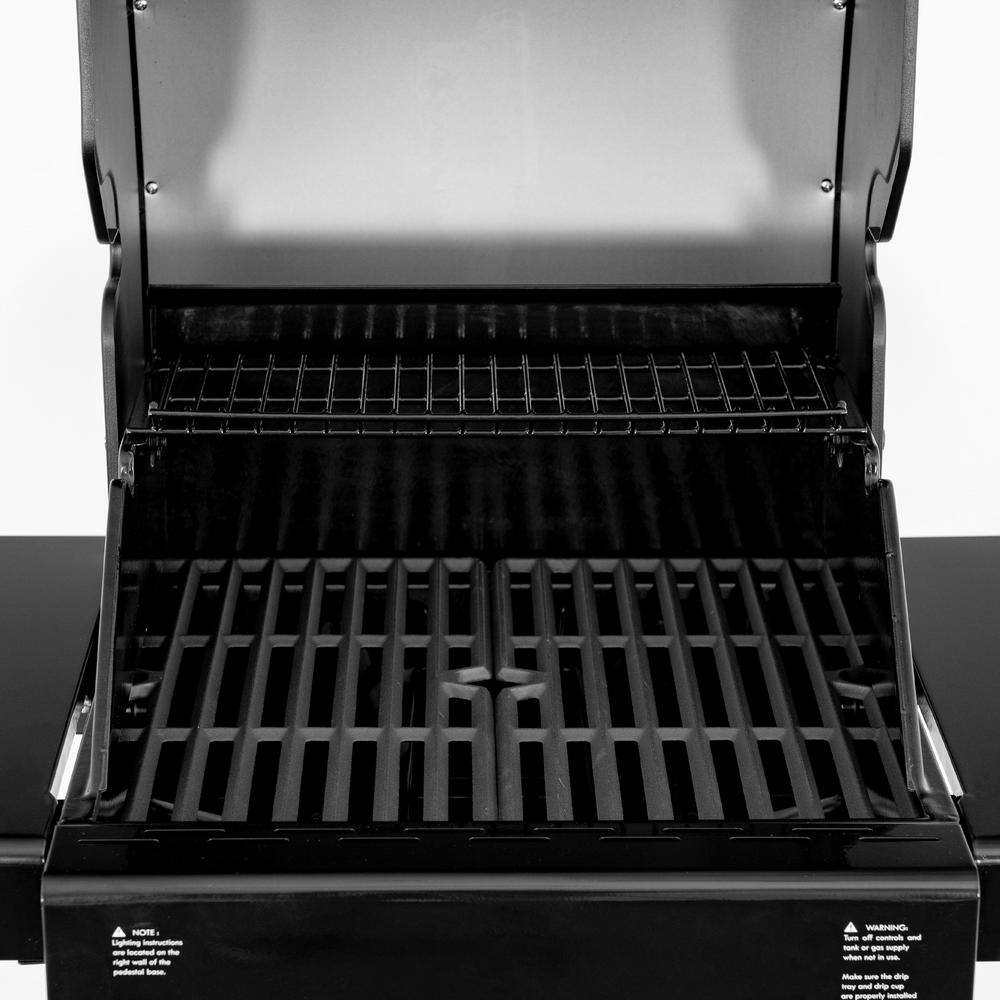 Compact Black and Copper 2-Burner Propane Gas Grill with Foldable Side Tables