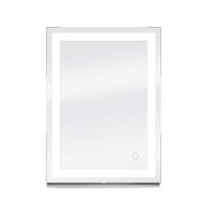 Edison Crystal 24 in. W x 34 in. H Rectangular Frameless Wall Mount LED Bathroom Vanity Mirror with Fog Free