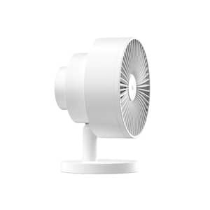 Smart Whisper-Quiet 8 in. Air Circulator and Desk Fan with 5 Speeds and Remote to White