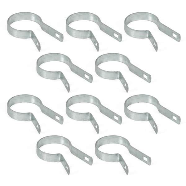2-3/8 in. Chain Link Fence Silver Galvanized Steel Tension Band with Bolt and Nut (Pack of 10)