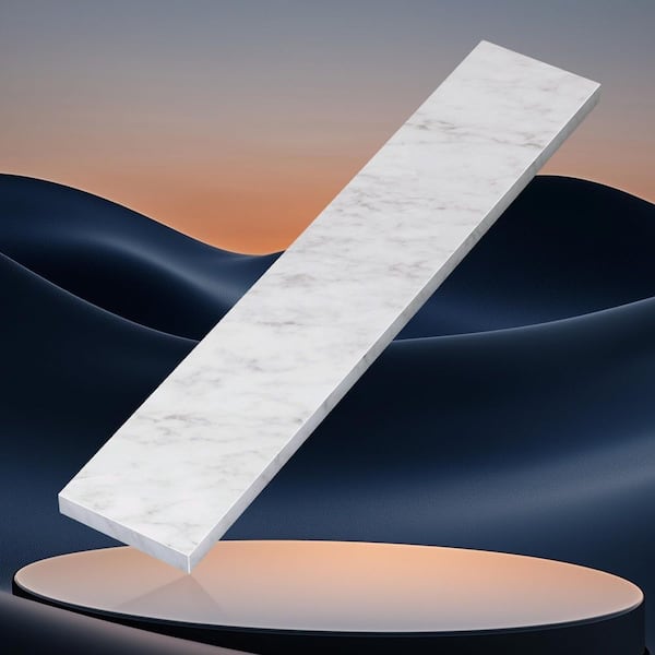 21 in. Real Marble Vanity Sidesplash Marble Bathroom Vanity Side Splash in Carrara White
