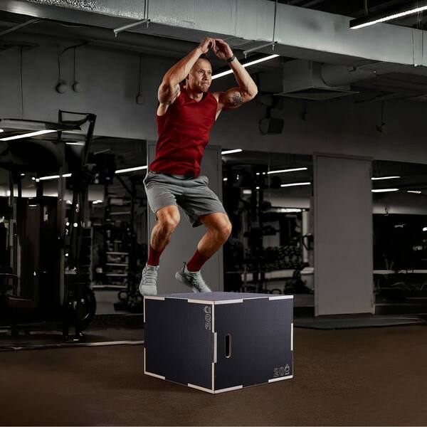 SKYSHALO 3 in 1 Plyometric Jump Box, 30/24/20 in. Wooden Plyo Box