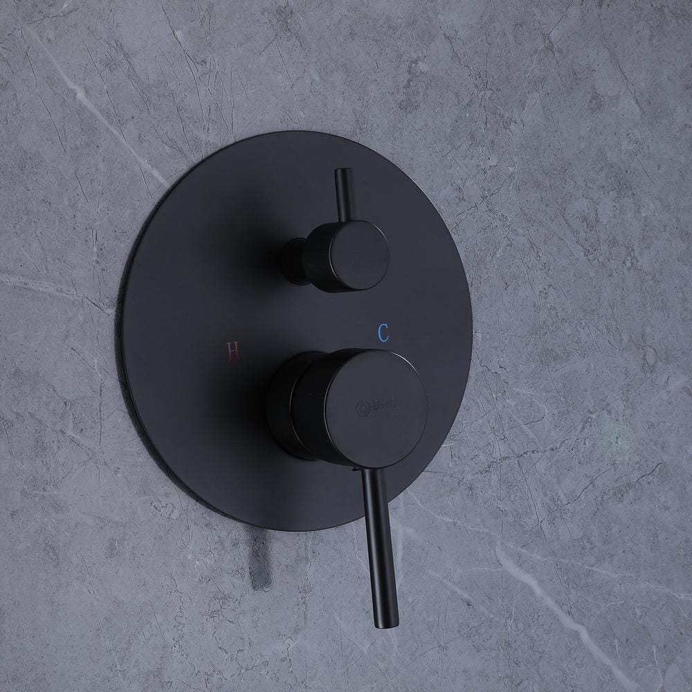 Matte Black Stainless Steel Multi-Head Rain Shower Faucet Combo