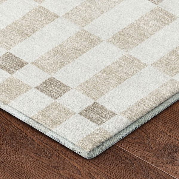 Mayfield Premium Machine Washable Abstract AMF2547 Ivory 2 ft. x 3 ft. Accent Rug