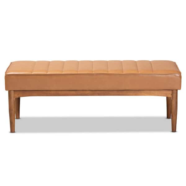 Baxton Studio Daymond Copper Bench (17.3 in. H x 47 in. W x 17.7 in. D)