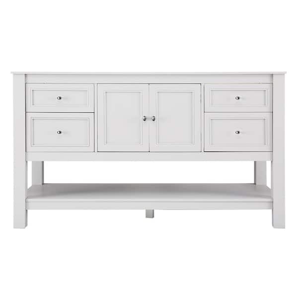 Home Decorators Collection Gazette 60 in. W Bath Vanity Cabinet Only in White for Center Bowl Design