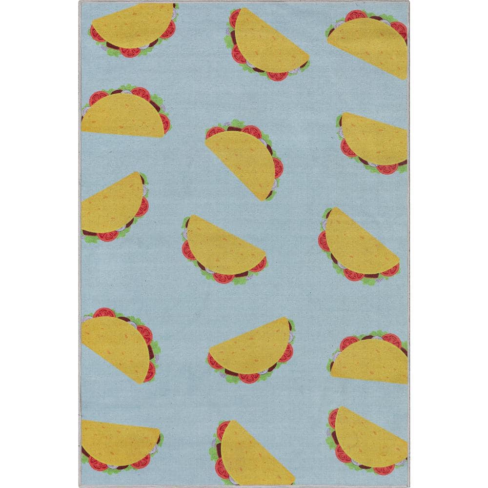 Well Woven Apollo Multi Tacos Modern Printed Multi Blue 3 ft. 3 in. x 5