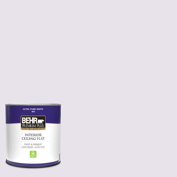 BEHR PREMIUM PLUS 1 qt. #640A-1 Soft Iris Ceiling Flat Interior Paint